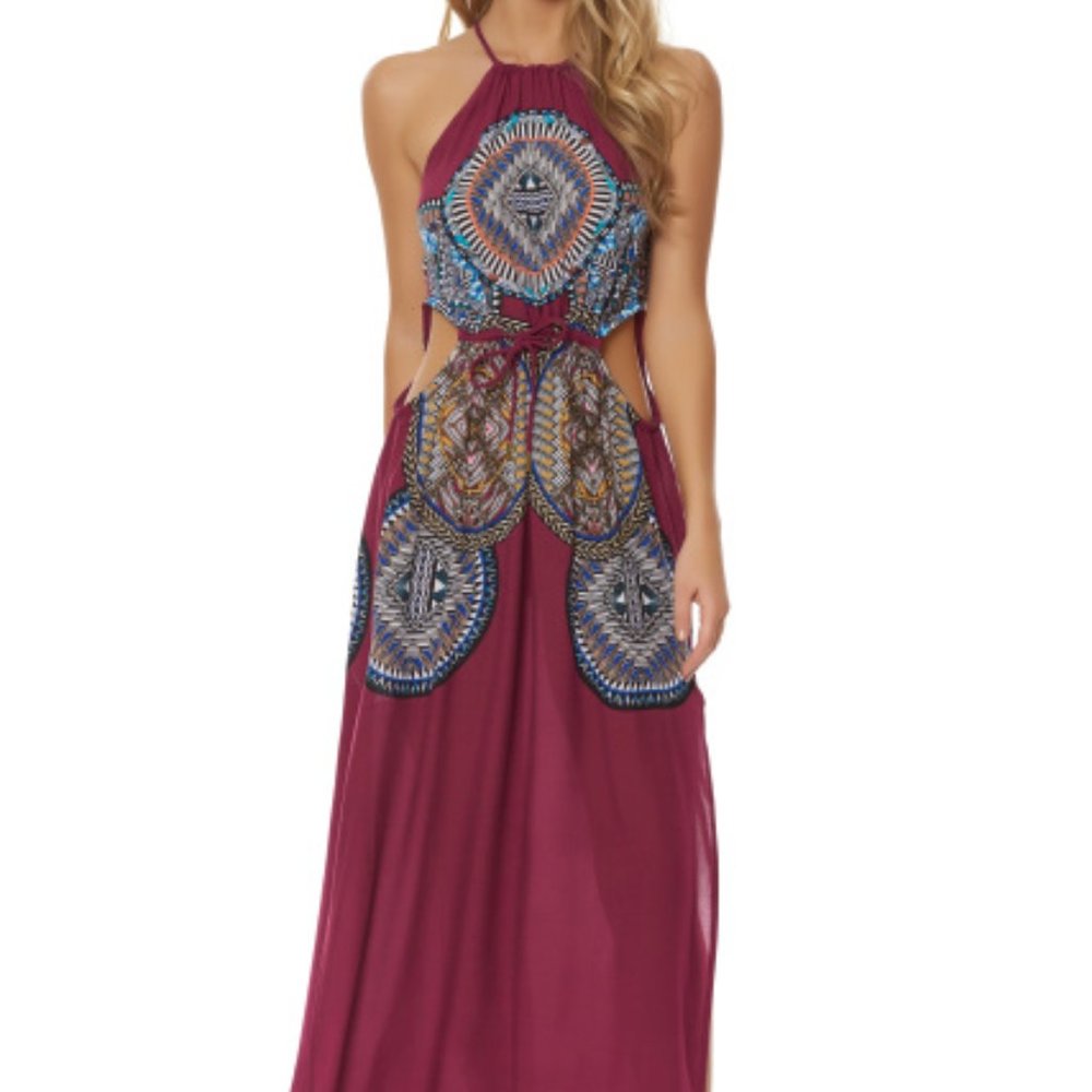 Red Carter Tribal Daze Long Dress
